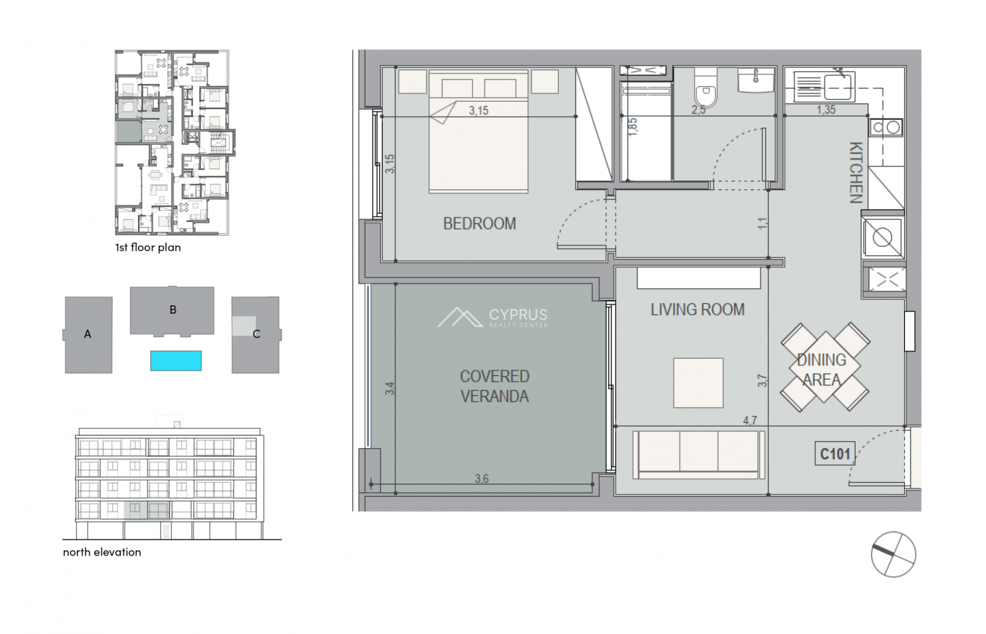 Односпальные апартаменты в Лимассоле, Zakaki - фото 9