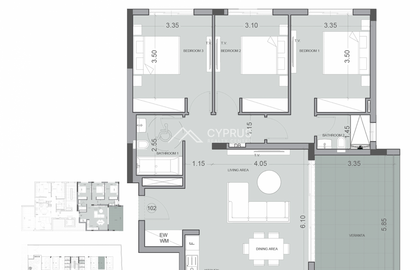 Трехспальные апартаменты в Лимассоле, Potamos Germasogeia - фото 5