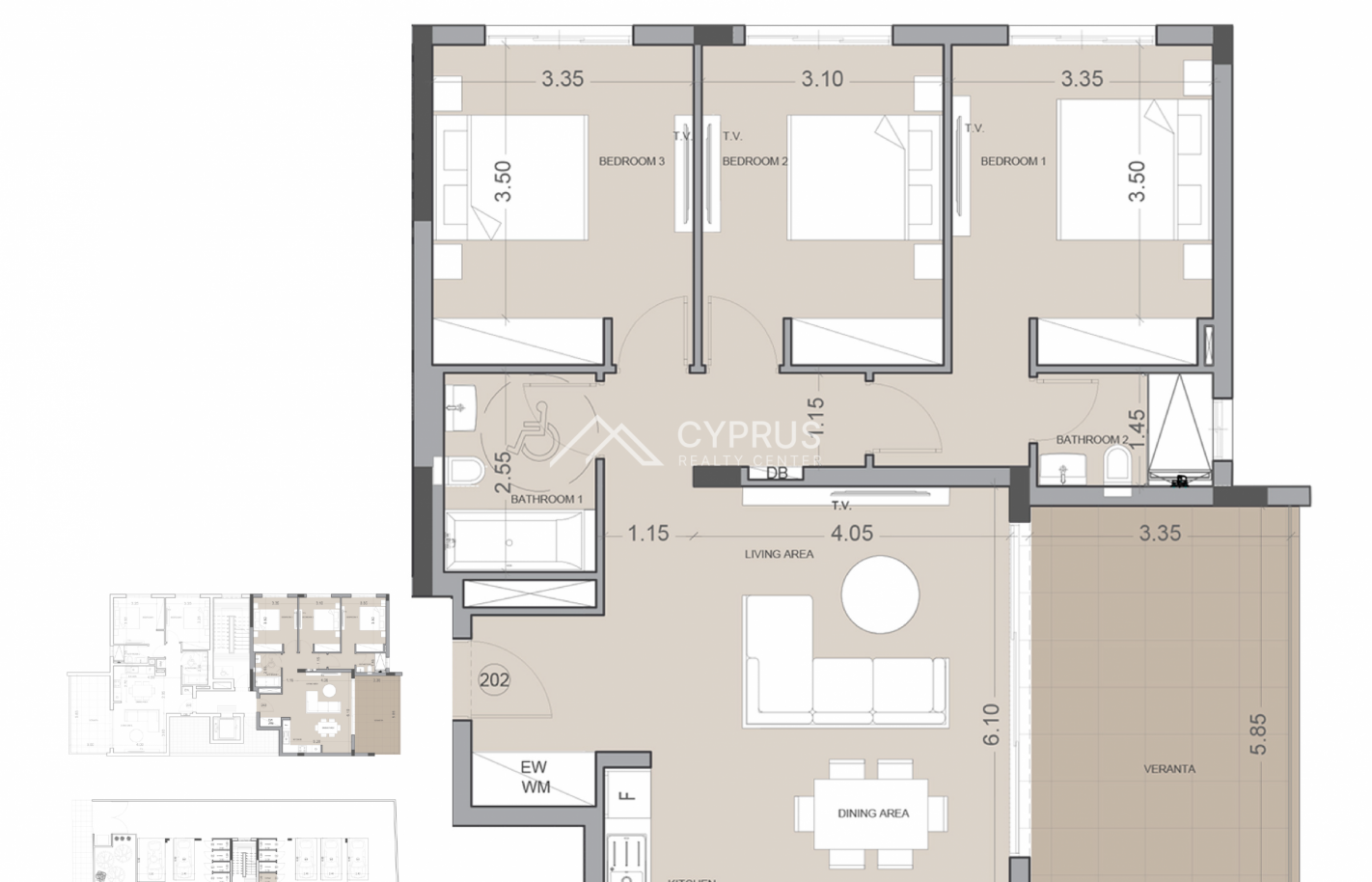 Трехспальные апартаменты в Лимассоле, Potamos Germasogeia - фото 5