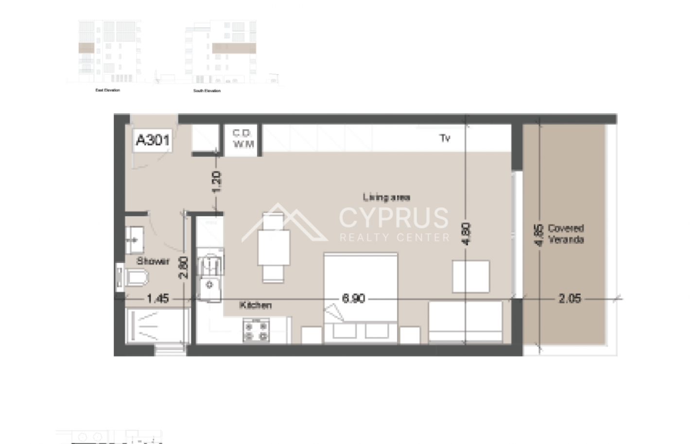 Studio in Limassol, Potamos Germasogeia - фото 18