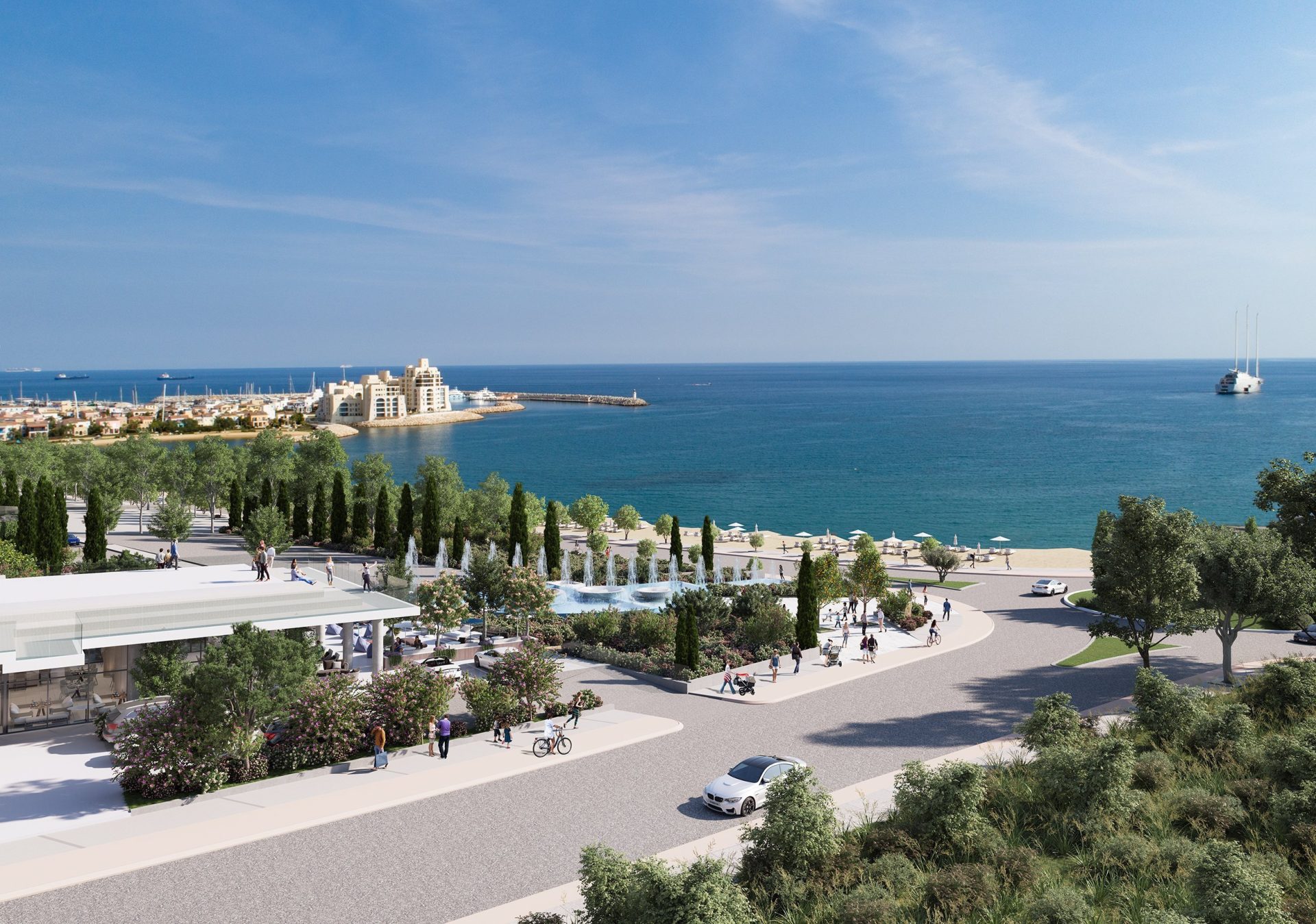 Вид на побережье Лимассола и проект Limassol Blu Marine